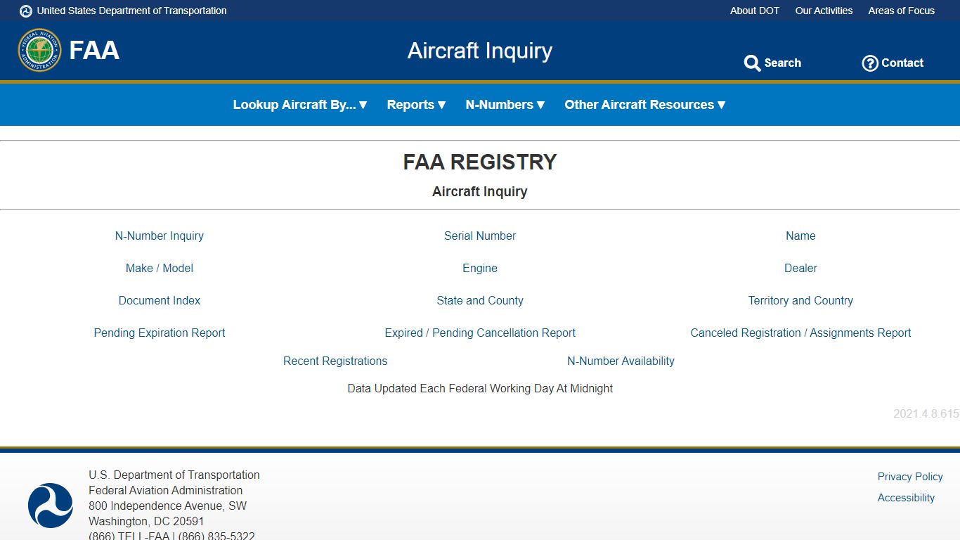 Aircraft Inquiry - registry.faa.gov